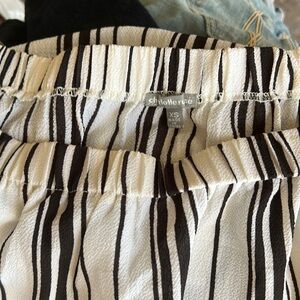 Charlotte Russe Off-The-Shoulder Blouse black and white stripe